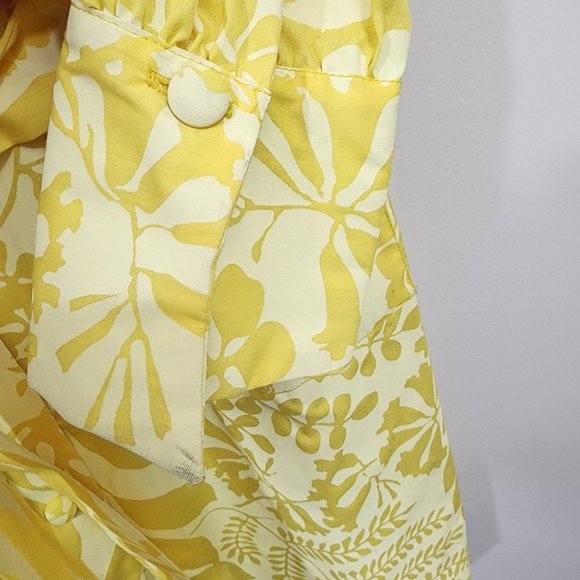 Ruth Clarage 1960s Vintage hand painted yellow floral long sleeve belted dress - Picture 9 of 13